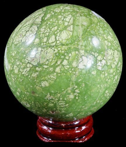 Polished Green Opal Sphere - Madagascar #55071